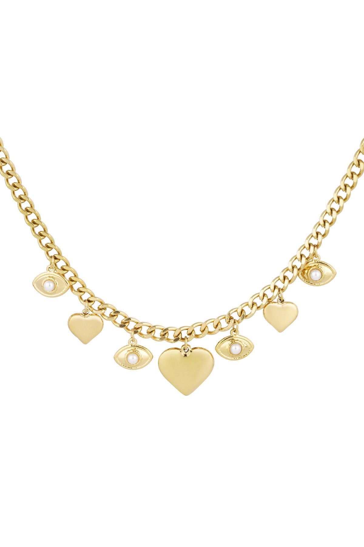 Златно колие Bold Hearts